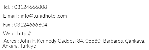 Tufad Prestige Hotel telefon numaralar, faks, e-mail, posta adresi ve iletiim bilgileri